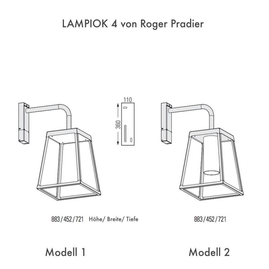 Ausenwandleuchten Ubersicht Terra Lumi | Grose Offene Wandlaterne Lampiok 4, Ip65 - Terra Lumi