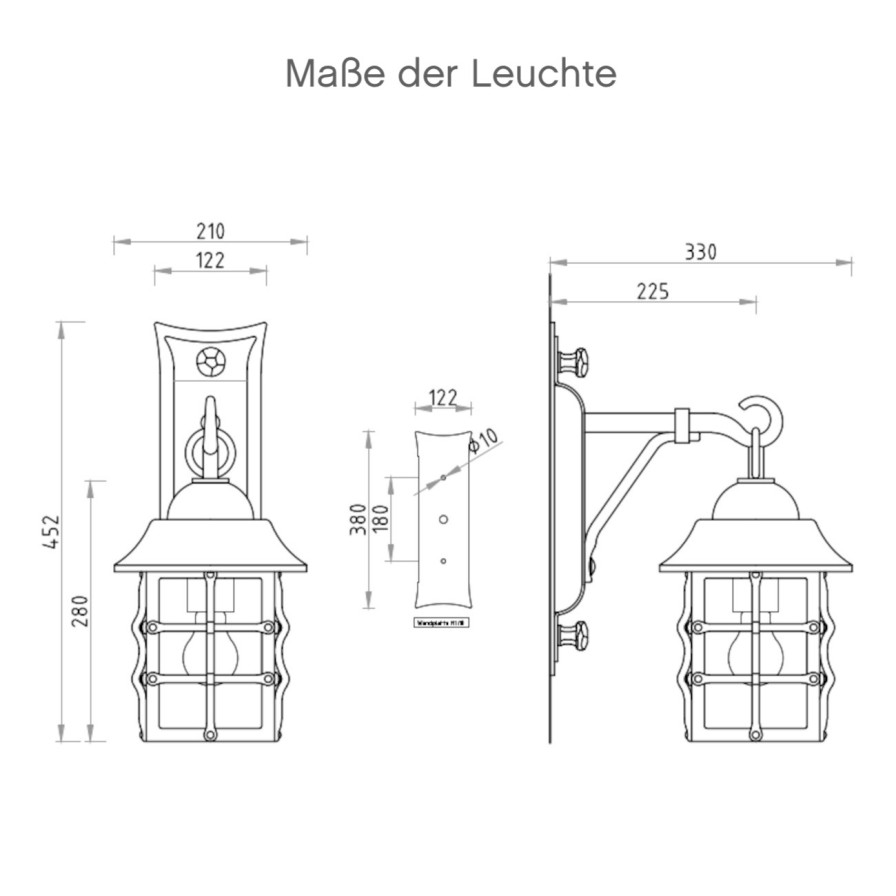 Ausenwandleuchten Ubersicht Terra Lumi | Deutsche Wandleuchte Mit Vergitterter Laterne Wl 3627 Lumi