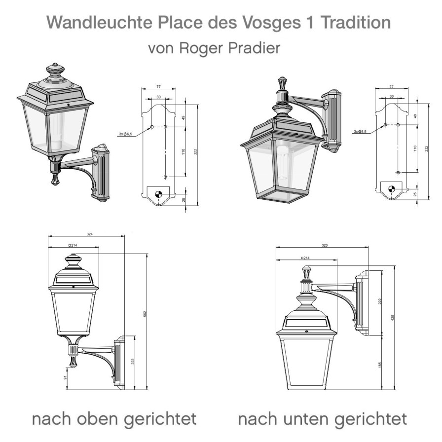 Ausenwandleuchten Ubersicht Terra Lumi | Wandleuchte Place Des Vosges 1 T - Terra Lumi