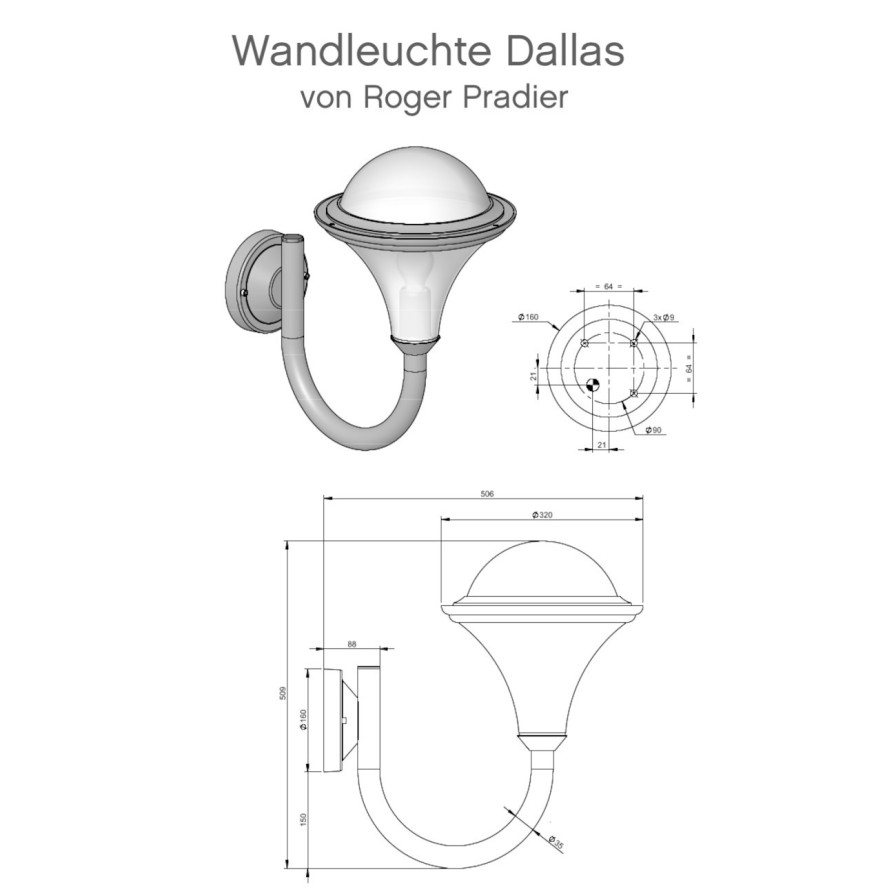 Ausenwandleuchten Ubersicht Terra Lumi | Wandleuchte Mit Polykarbonatglas Dallas - Terra Lumi