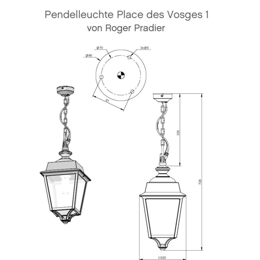 Pendelleuchten Fur Ausen Terra Lumi | Pendelleuchte Place Des Vosges 1F - Terra Lumi