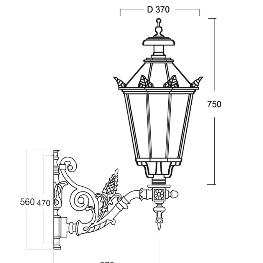 Ausenwandleuchten Ubersicht Terra Lumi | Grose Wandleuchte Mit Schinkellaterne Krakau 72 - Terra Lumi