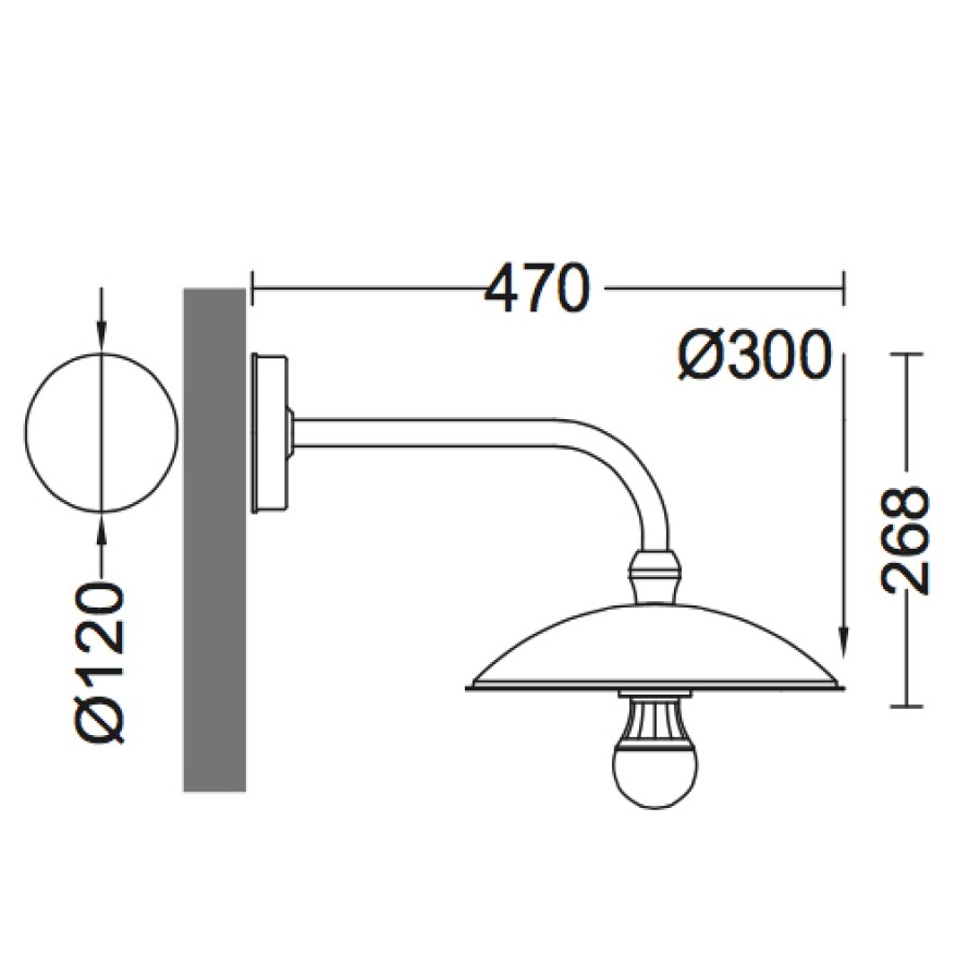 Ausenwandleuchten Ubersicht Terra Lumi | Wandlampe Mit Tellerschirm Fur Ausen Ohne Glas - Terra Lumi