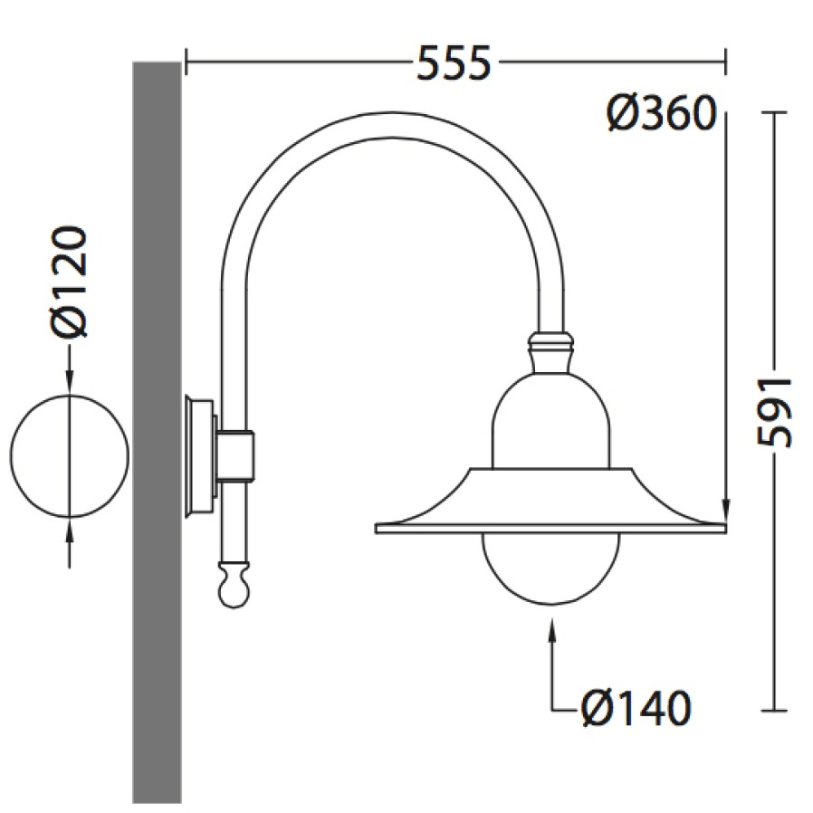 Ausenwandleuchten Ubersicht Terra Lumi | Ausenwandlampe Im Fabrikstil Mit Bogenarm - Terra Lumi