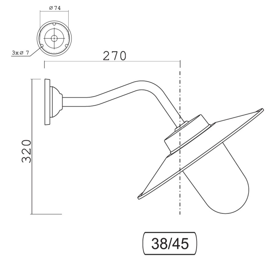 Ausenwandleuchten Ubersicht Terra Lumi | Ausenlampe Aus Messing Mit Schirm 38-45 Br - Terra Lumi