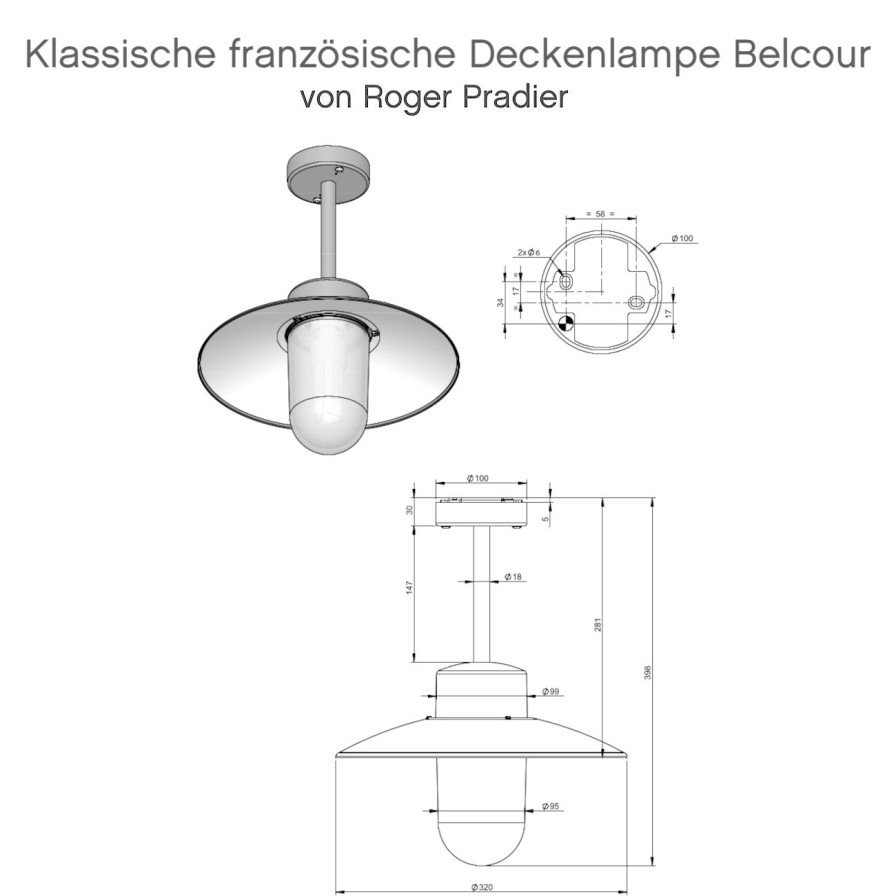 Pendelleuchten Fur Ausen Terra Lumi | Klassische Franzosische Deckenlampe Belcour - Terra Lumi