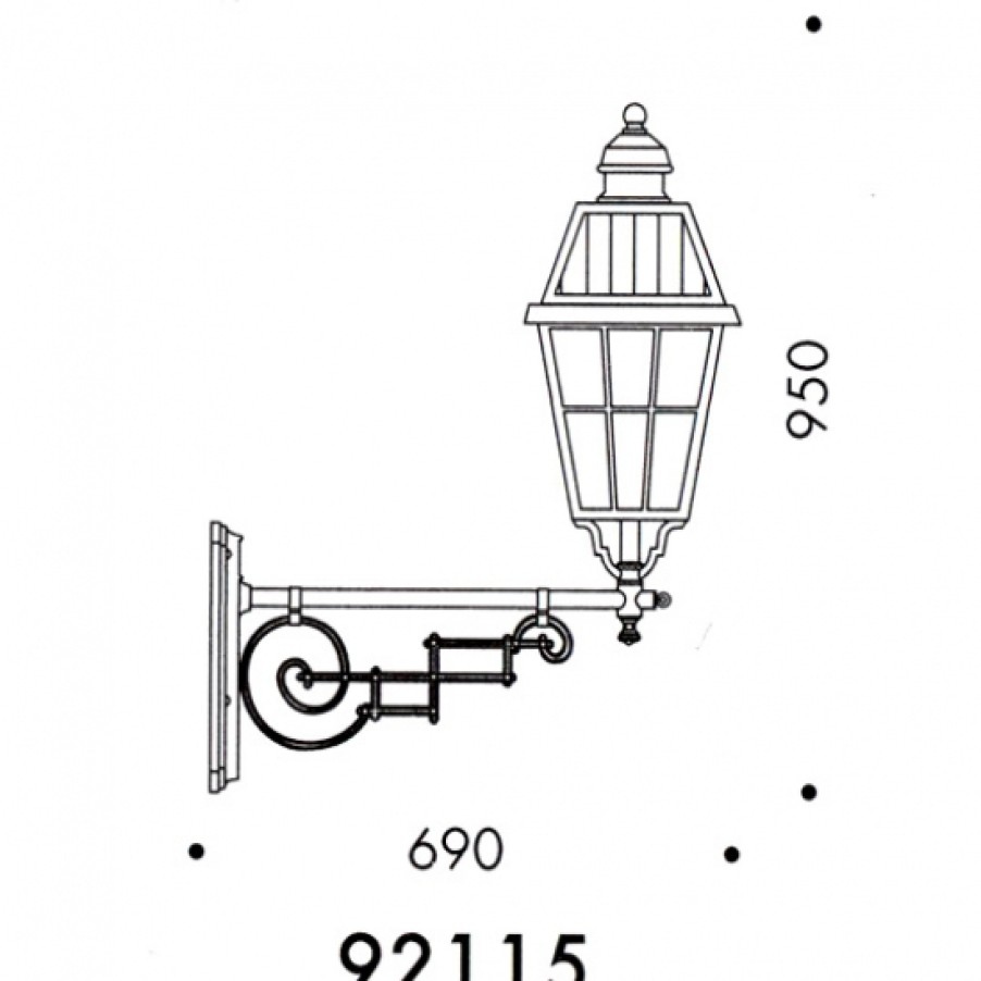 Ausenwandleuchten Ubersicht Terra Lumi | Wandleuchte Mit Gitterglas Und Historischem Ausleger - Terra Lumi