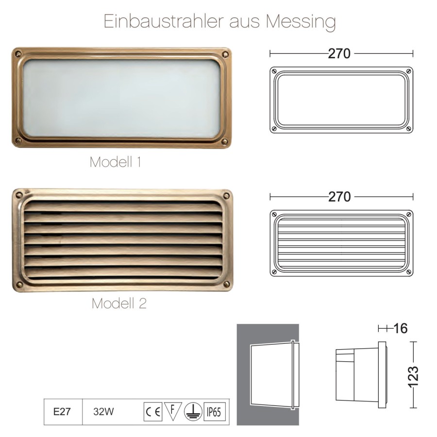 Ausenwandleuchten Ubersicht Terra Lumi | Einbau-Strahler Aus Messing - Terra Lumi