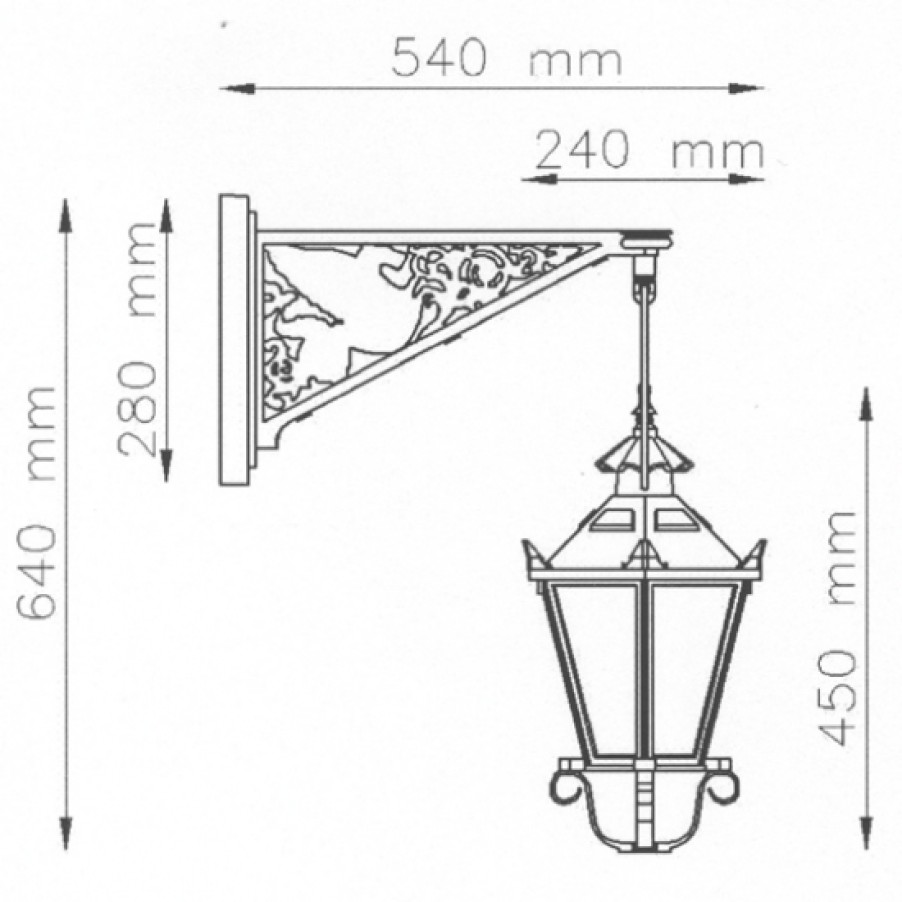 Ausenwandleuchten Ubersicht Terra Lumi | Wandleuchte Alt Berlin G 61 Mit Hangender Laterne - Terra Lumi