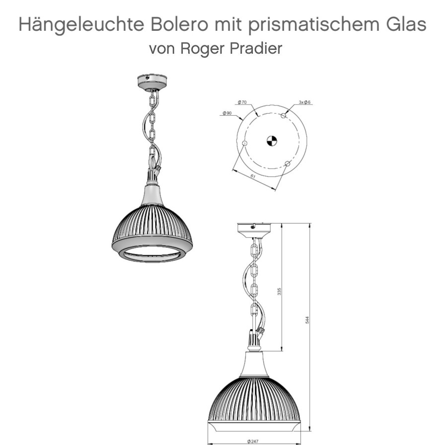 Pendelleuchten Fur Ausen Terra Lumi | Hangeleuchte Bolero Mit Prismatischem Glas - Terra Lumi