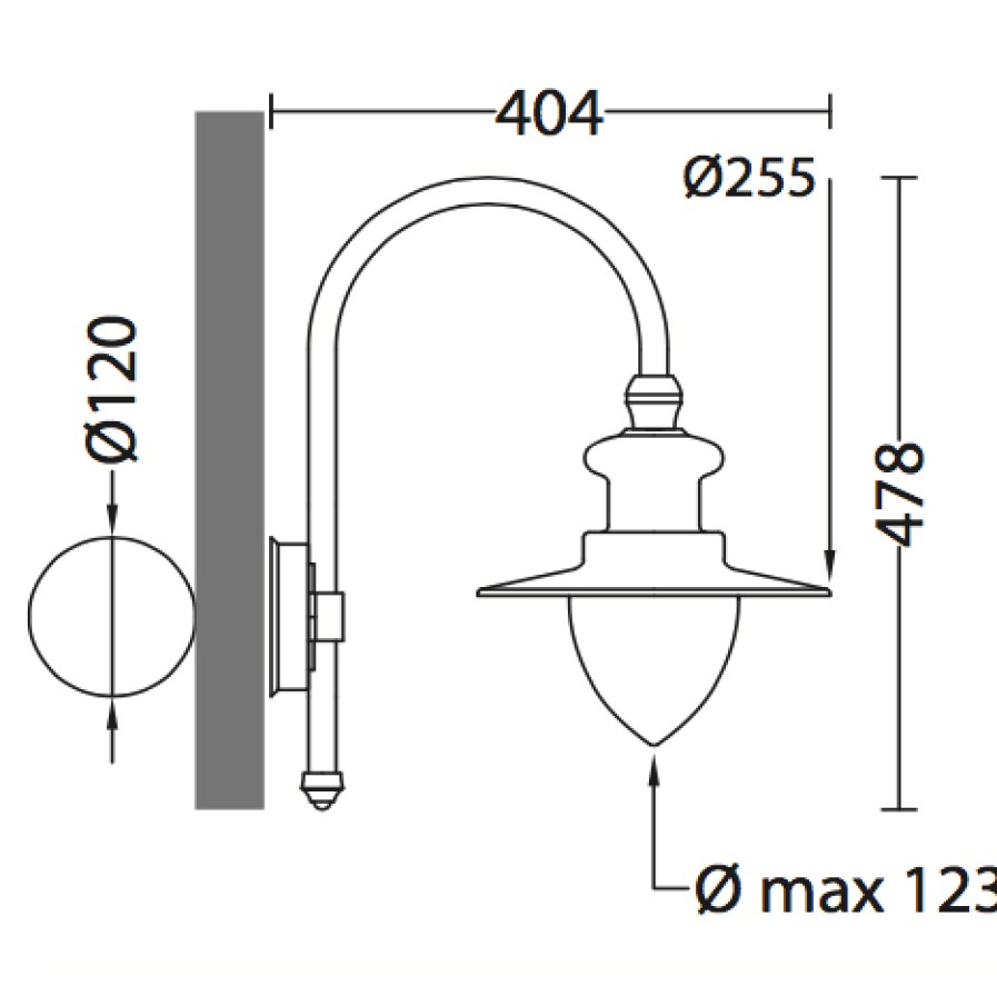 Ausenwandleuchten Ubersicht Terra Lumi | Bogenarm-Wandlampe Fur Ausen Mit Spitzzylinder - Terra Lumi