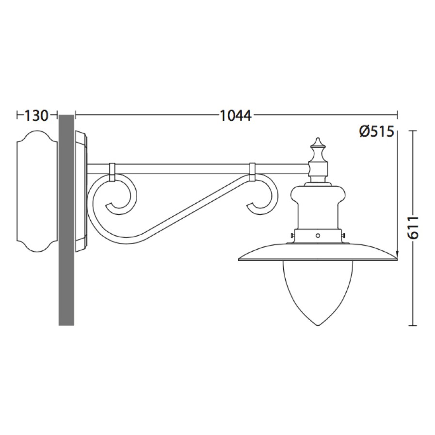 Ausenwandleuchten Ubersicht Terra Lumi | Grose Wandlampe Mit Tiefem Auslegerarm (O 515 Mm) - Terra Lumi