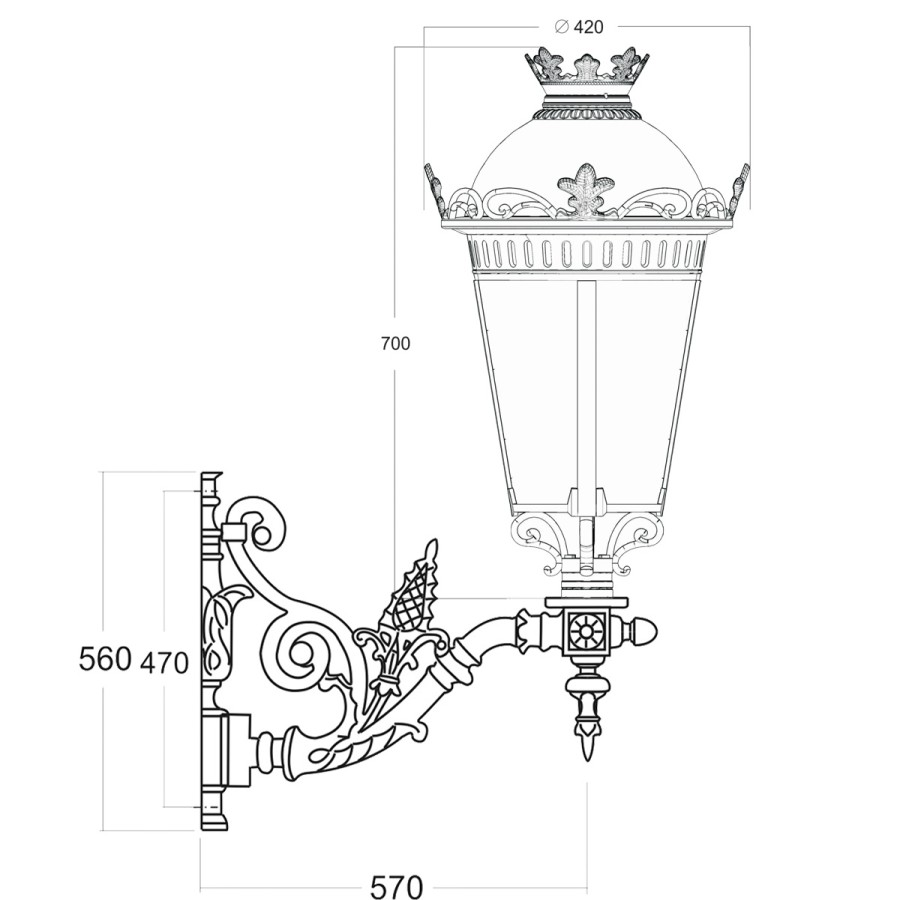 Ausenwandleuchten Ubersicht Terra Lumi | Wandleuchte Mit Empire-Laterne Krakau.42Jk - Terra Lumi