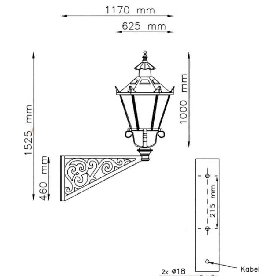 Ausenwandleuchten Ubersicht Terra Lumi | Schinkel-Wandleuchte Alt Berlin S 11 W - Terra Lumi