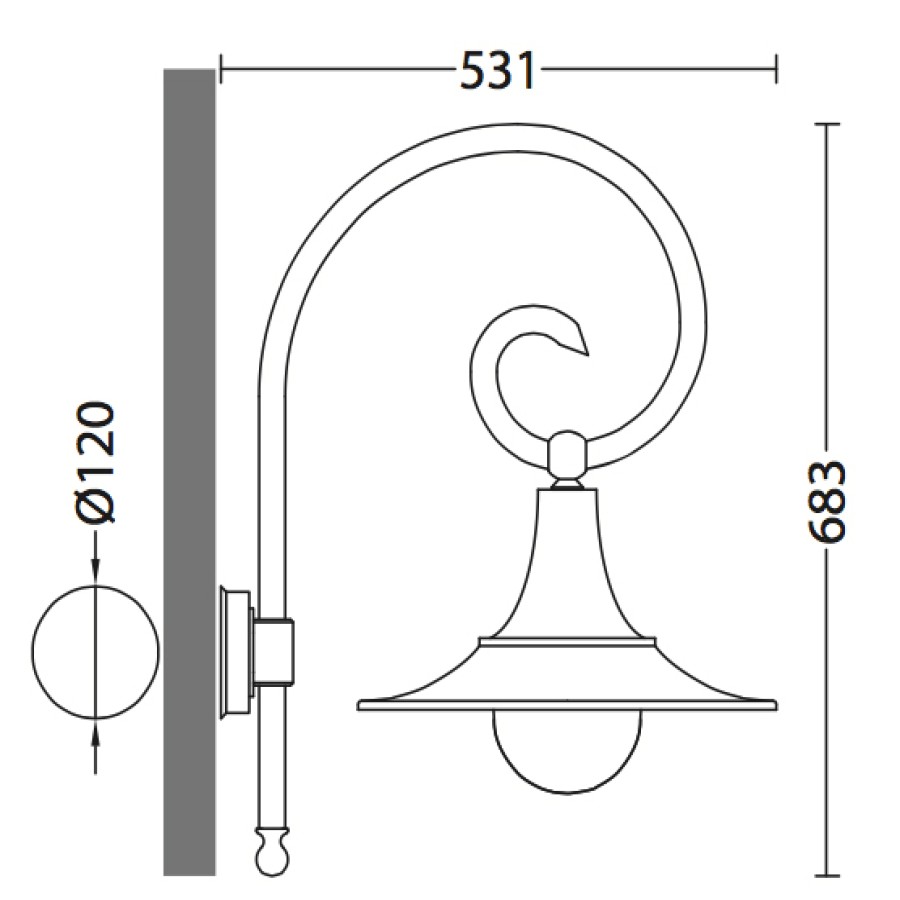 Ausenwandleuchten Ubersicht Terra Lumi | Fabrik-Wandlampe Fur Ausen Mit Bischofstab - Terra Lumi