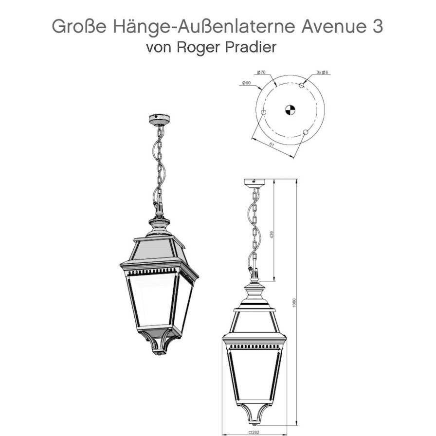 Pendelleuchten Fur Ausen Terra Lumi | Grose Hange-Ausenlaterne Avenue 3 - Terra Lumi