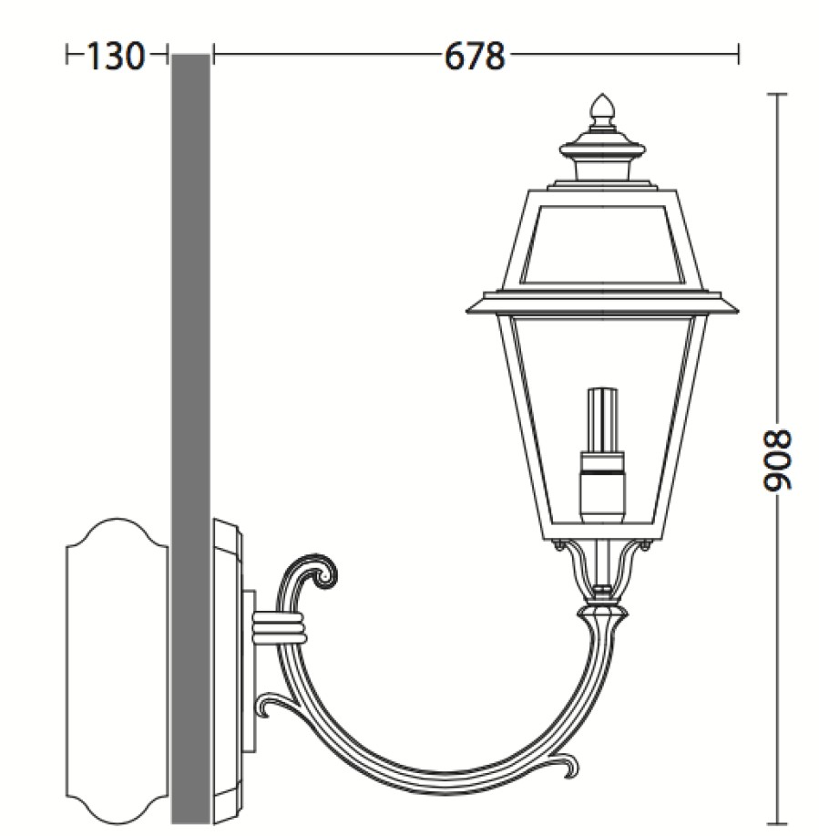 Ausenwandleuchten Ubersicht Terra Lumi | Grose Ausen-Wandleuchte Mit Bogenarm - Terra Lumi