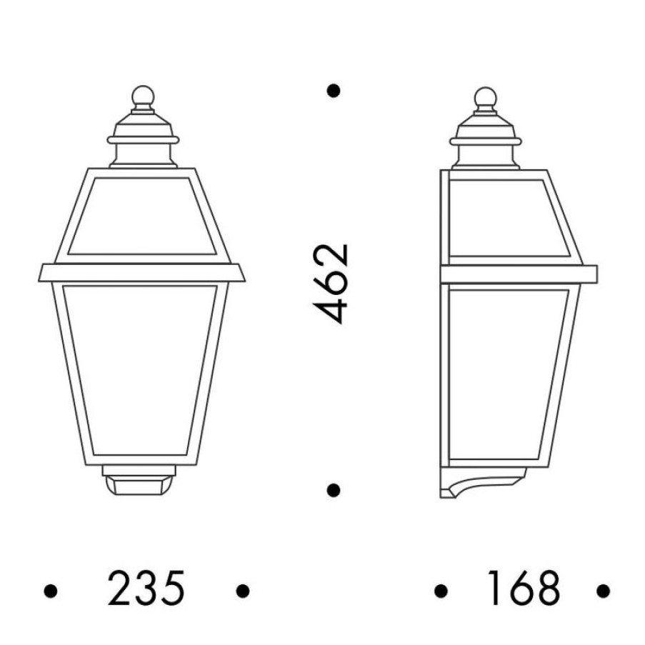 Ausenwandleuchten Ubersicht Terra Lumi | Flache Ausenwandleuchte: Italienische Halblaterne - Terra Lumi