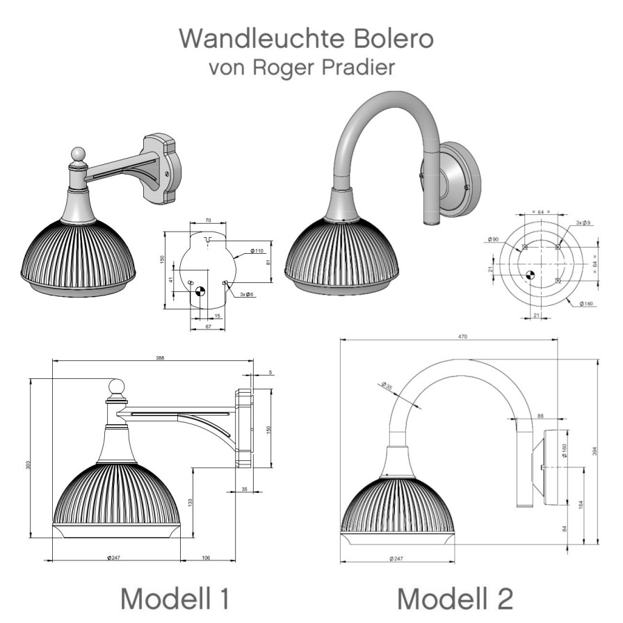 Ausenwandleuchten Ubersicht Terra Lumi | Wandleuchte Bolero Mit Prismatischem Glas - Terra Lumi