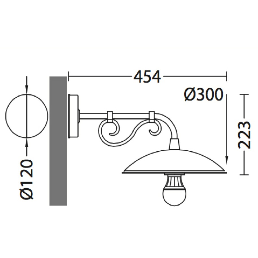 Ausenwandleuchten Ubersicht Terra Lumi | Wandlampe Fur Ausen Mit Verzierter Armstutze - Terra Lumi