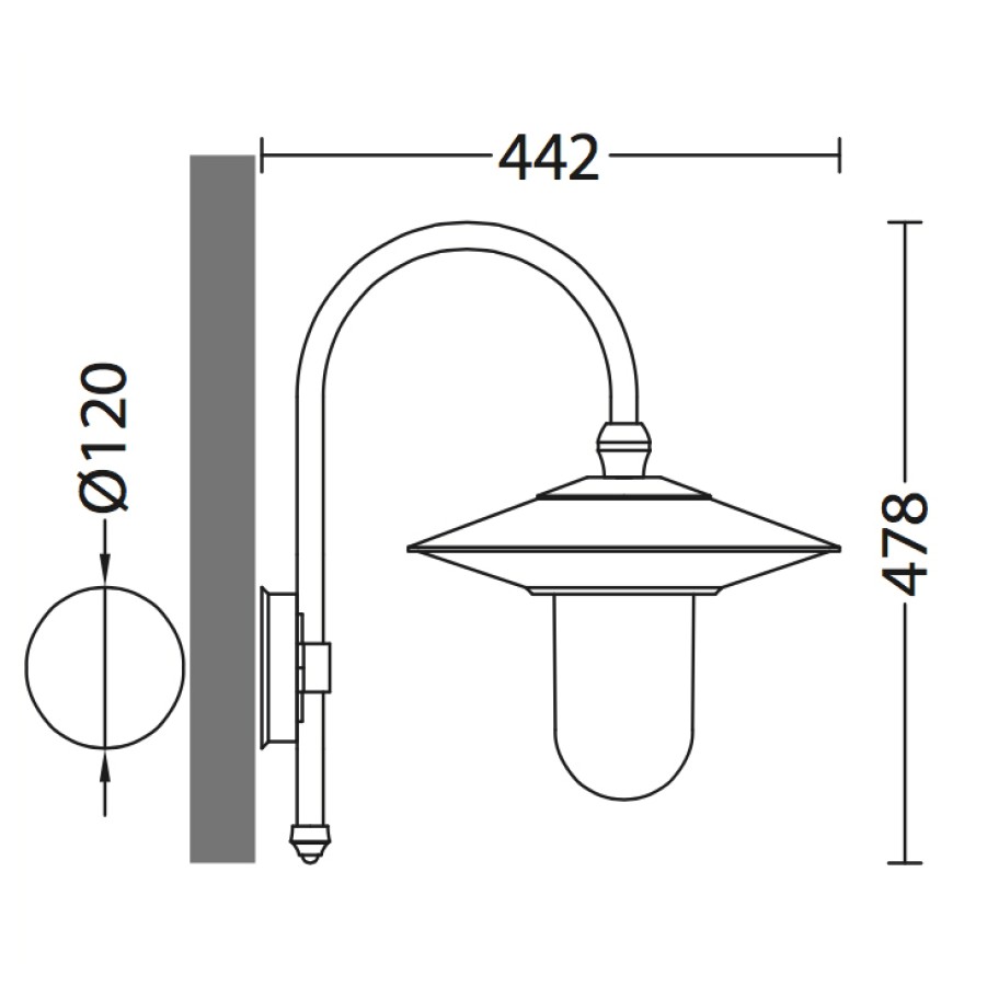 Ausenwandleuchten Ubersicht Terra Lumi | Italienische Wandlampe Fur Ausen Mit Bogenarm - Terra Lumi