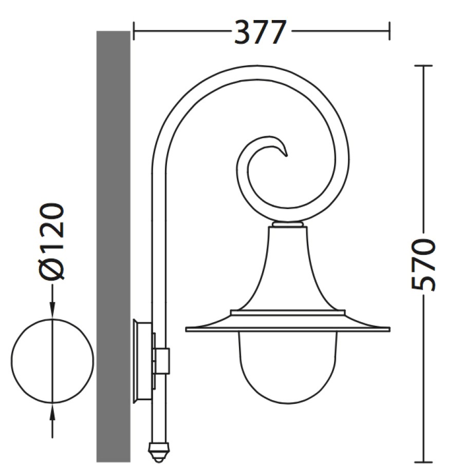 Ausenwandleuchten Ubersicht Terra Lumi | Industriestil-Wandlampe Fur Ausen Mit Bischofstab - Terra Lumi