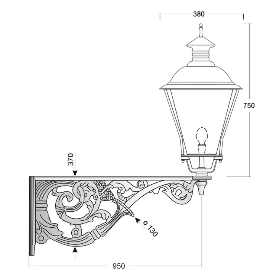 Ausenwandleuchten Ubersicht Terra Lumi | Wandleuchte Mit Kupfer-Laterne Warschau 42 Cu - Terra Lumi