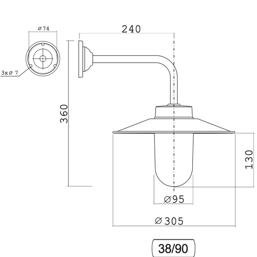 Ausenwandleuchten Ubersicht Terra Lumi | Ausenlampe Aus Messing Mit Schirm 38-90 Br - Terra Lumi