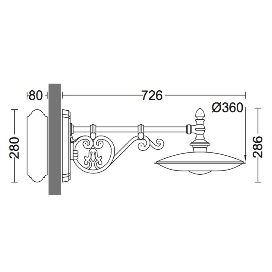 Ausenwandleuchten Ubersicht Terra Lumi | Grose Led-Ausen-Wandleuchte Mit Historischem Arm - Terra Lumi