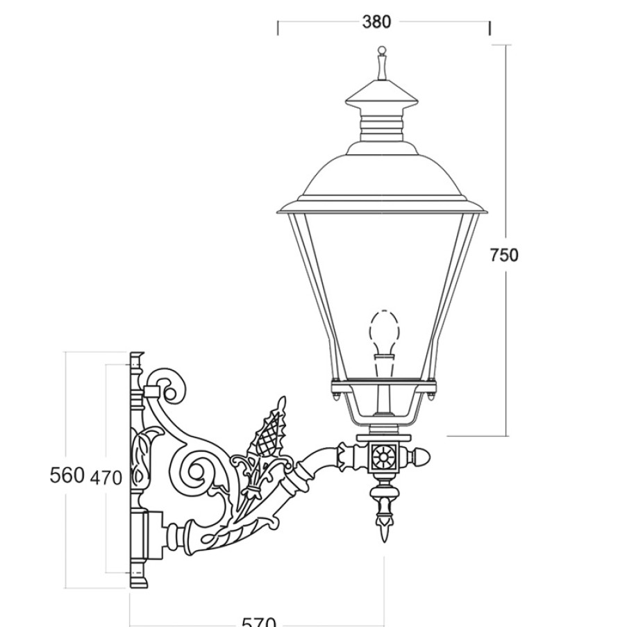 Ausenwandleuchten Ubersicht Terra Lumi | Wandleuchte Mit Kupfer-Laterne Krakau 42 Cu - Terra Lumi