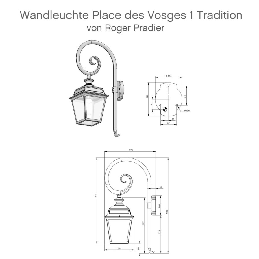 Ausenwandleuchten Ubersicht Terra Lumi | Wandleuchte Mit Bischofstab Place Des Vosges 1 T - Terra Lumi