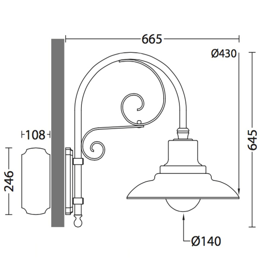 Ausenwandleuchten Ubersicht Terra Lumi | Fabrikstil-Wandlampe Fur Ausen Mit Grosem Schirm - Terra Lumi