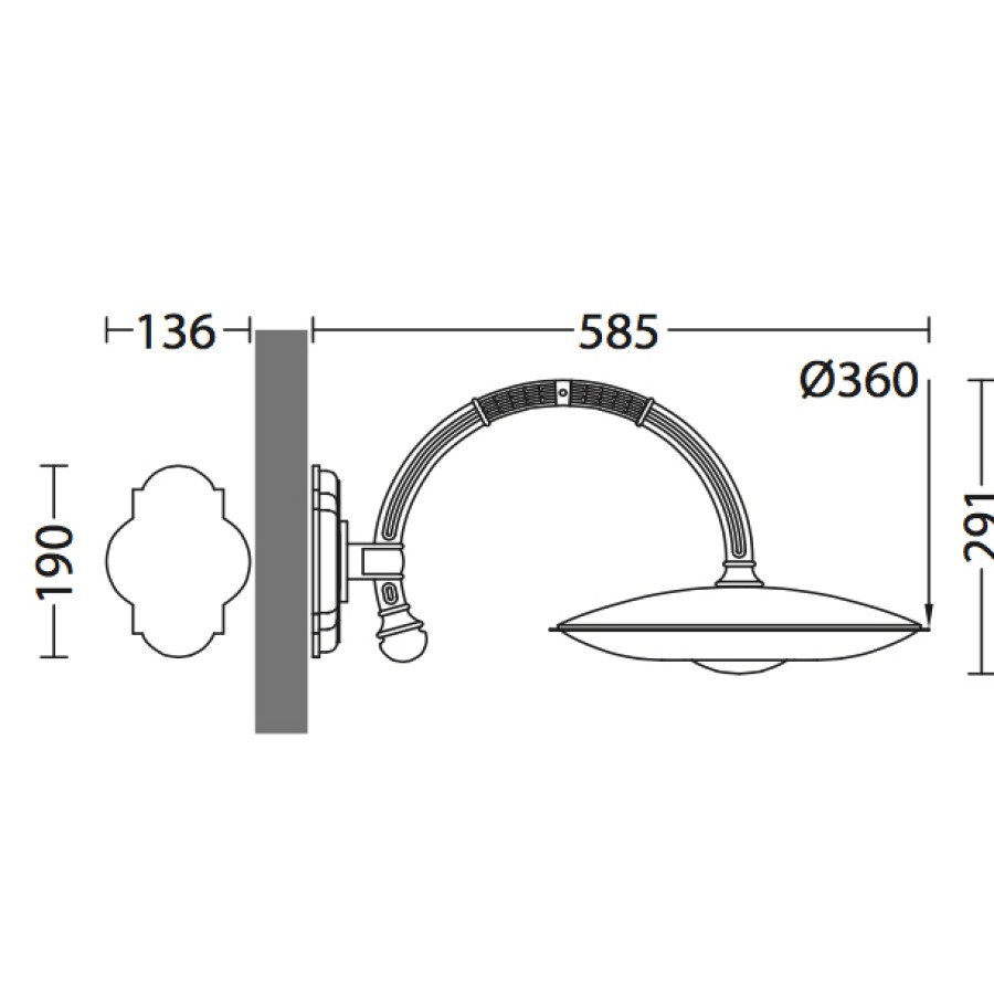 Ausenwandleuchten Ubersicht Terra Lumi | Led-Ausenwandleuchte Mit Ip 65 Und Bogenarm - Terra Lumi