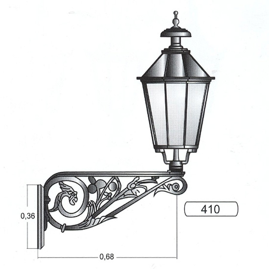 Ausenwandleuchten Ubersicht Terra Lumi | Grose Wandlaterne Greif Mit Schinkel-Laterne 72 - Terra Lumi